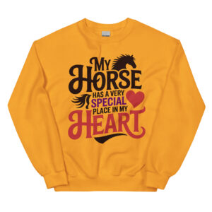 my horse has a very special place in my heart unisex horse lovers sweatshirt